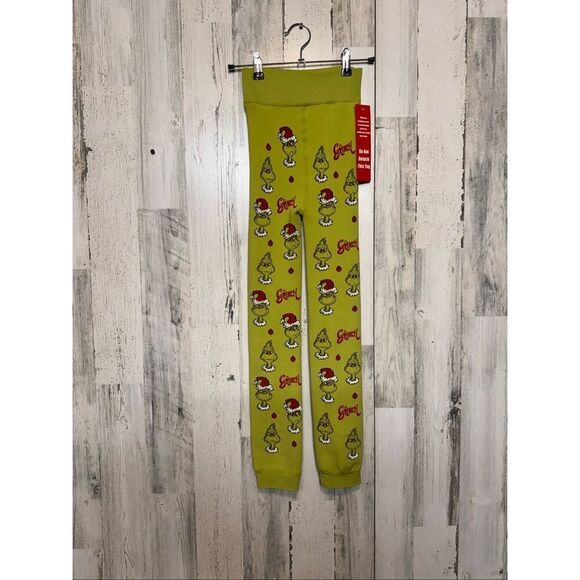 No Brand Pants - The Grinch Christmas Jogger leggings Green Fleece Unisex S/M Holiday